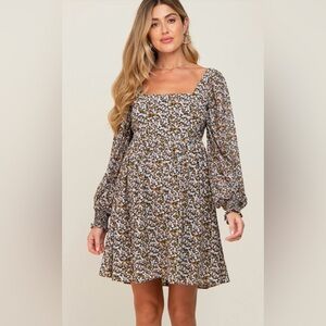 Black Floral Smocked Ruffled Sundress